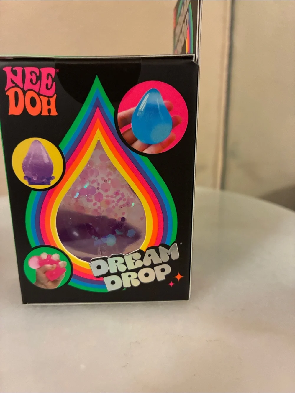 Needoh Dream Drop Purple Glitter Stress Toy 100% Authentic